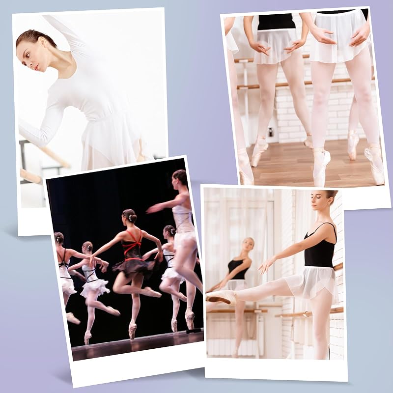 White One Size Ballet Wrap Skirt - Chiffon Dance Skirt with Adjustable Waist Tie