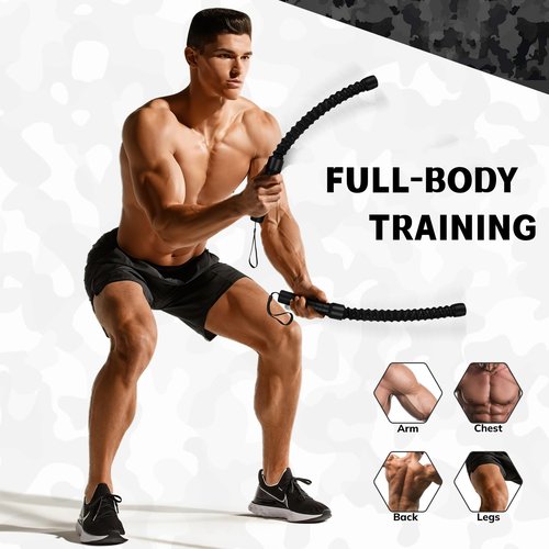 Battle Ropes For Home Gym, Mini Ropeless Exercise Rope Home Gym Equipment, Portable Workout Gadget For Travel, HIIT Workouts, Low-Impact Cardio Training