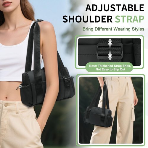 SUIKIHUM Mini Gym Tote Bag for Women Girls, Cute Fitness Gym Bag W/Wet Compartment Waterproof for Yoga Travel Workout Sport Bag, Black