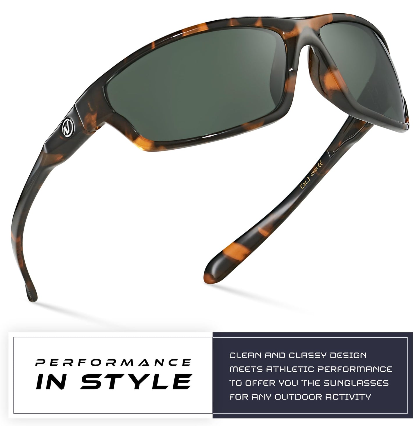Nitrogen Polarized Wrap Around Sport Sunglasses for Men Women UV400 Driving Fishing Running Sun Glasses