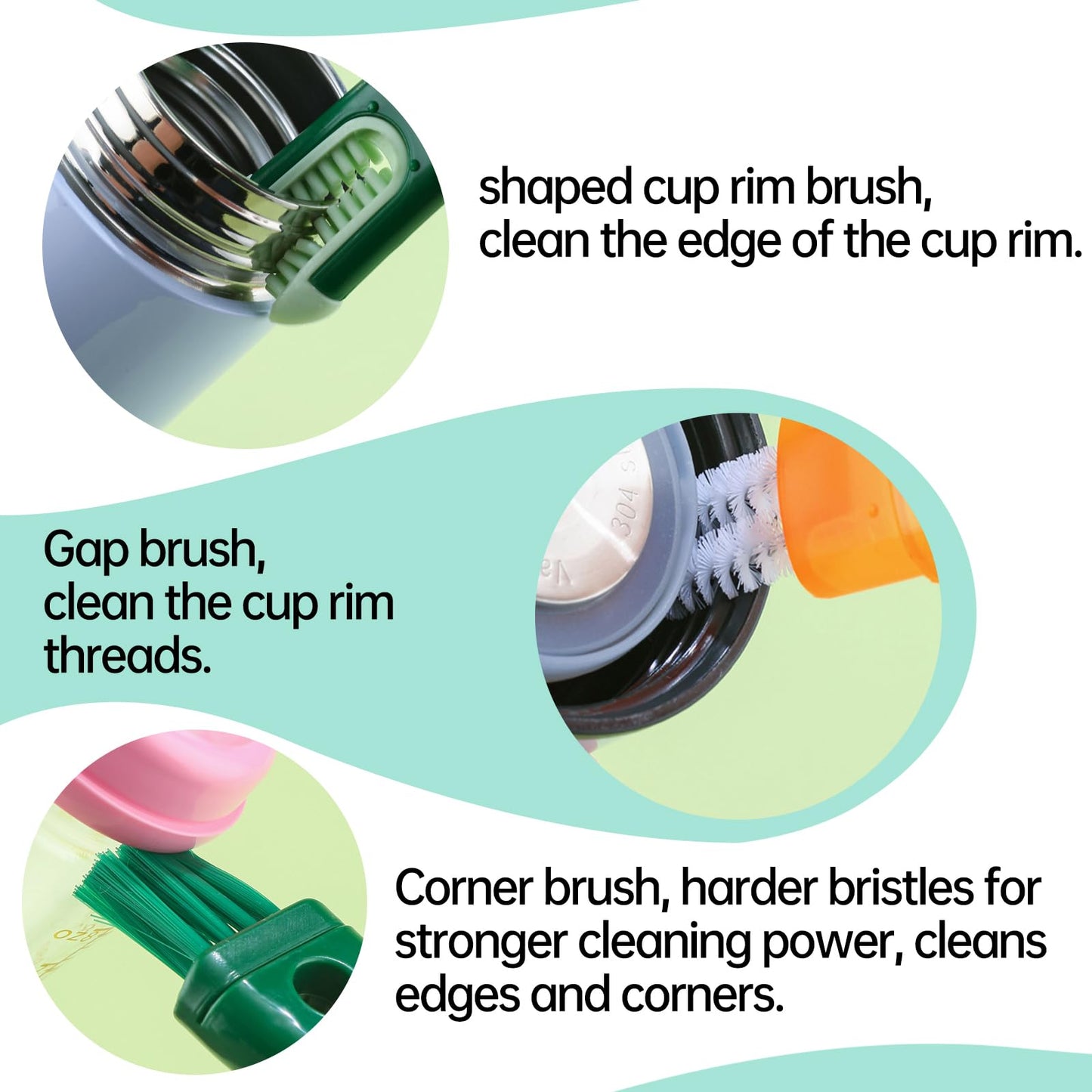 Bottle Brush Cleaner Water Bottle Brushes for Cleaning,Straw Brush Cleaner Extra Long Cleaners,5-in-1 Bottle Scrubber Brush for Coffee Maker Glass Cups