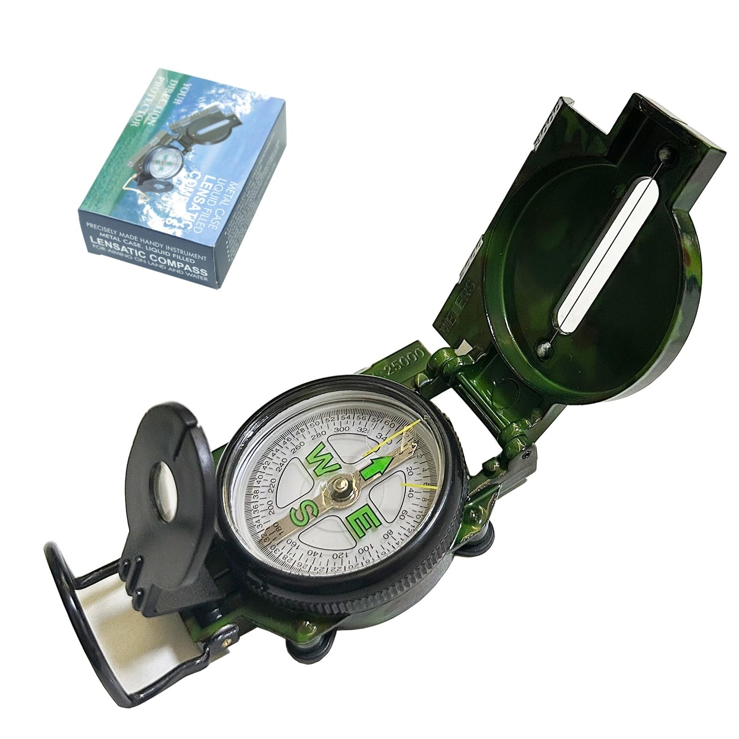 Military Compass, JYEASTZ Compasses Military Grade for Hiking Survival, Waterproof Durable Boy Scout Compass Lensatic Compasses Multifunctional Outdoor for Hunting Camping (Camouflage)
