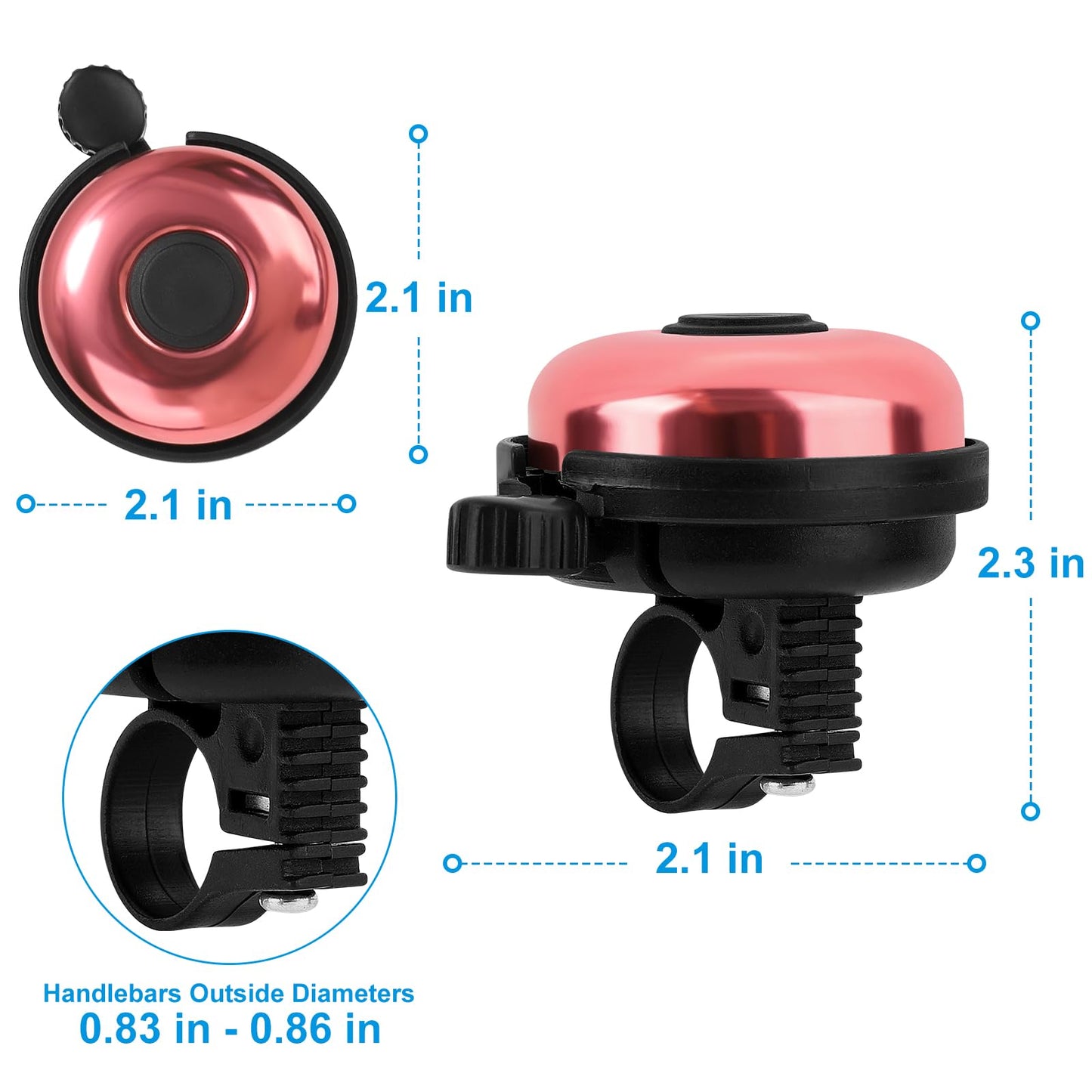 Accmor Classic Bike Bell, Aluminum Bicycle Bell, Loud Crisp Clear Sound Bicycle Bike Bell for Adults Kids