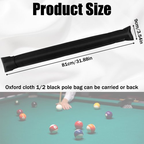 FdcLixuvol Billiard Pool Cue, Pool Stick Case for 1/2 Billiard Cue Stick Case Sticks Carrying Cases Pools Cues Cases for Carrying the 1/2 Billiards Sticks, 32 Inches Snooker Storage Carryings Bags