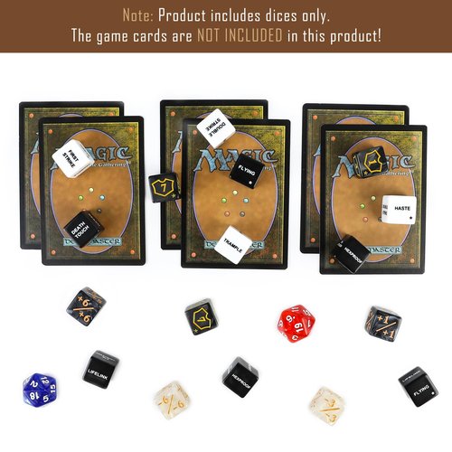 62PCS MTG Dice Counters Bulk Ability Keywords MTG Tokens Shield Life Counter Dice Set for Magic Card Accessories, Compatible with TCG Card Game Accessories CCG Creature Stats