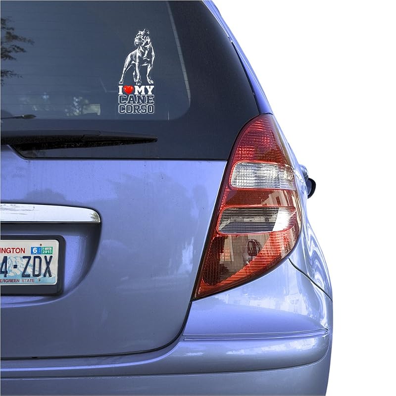 Clear Vinyl Decal Sticker for Window - Cane Corso Mastiff Breed Love Art Print