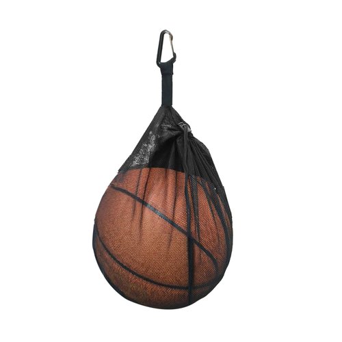 SHANMMY Single ball bag ball organizer drawstring with zippered pocket for carrying basketballs soccer balls and volleyballs
