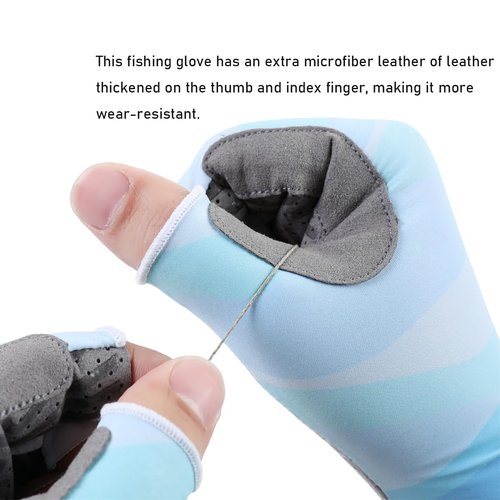 LJCUTE Fishing Gloves UV Protection Fingerless Sun Gloves Men Women for Cycling Hunting Kayaking Hiking Sailing