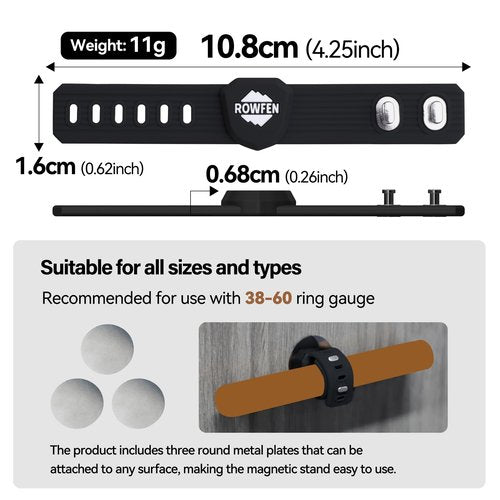 ROWFEN 2Pcs Golf Cart Accessories - Fits 38 to 60 Ring Gauge - Convenient Holder with Magnet and Adjustable Design - Fit for Golfing, Grilling, Fishing, Travel, and Outdoor Adventures (Black+Black)