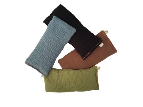 Peacegoods Unscented Flax Eye Pillow - 4 x 8.5 - Soft Cotton - Soothing & Relaxing use for Yoga Massage Sleep Headache Relief - Made in USA - Black