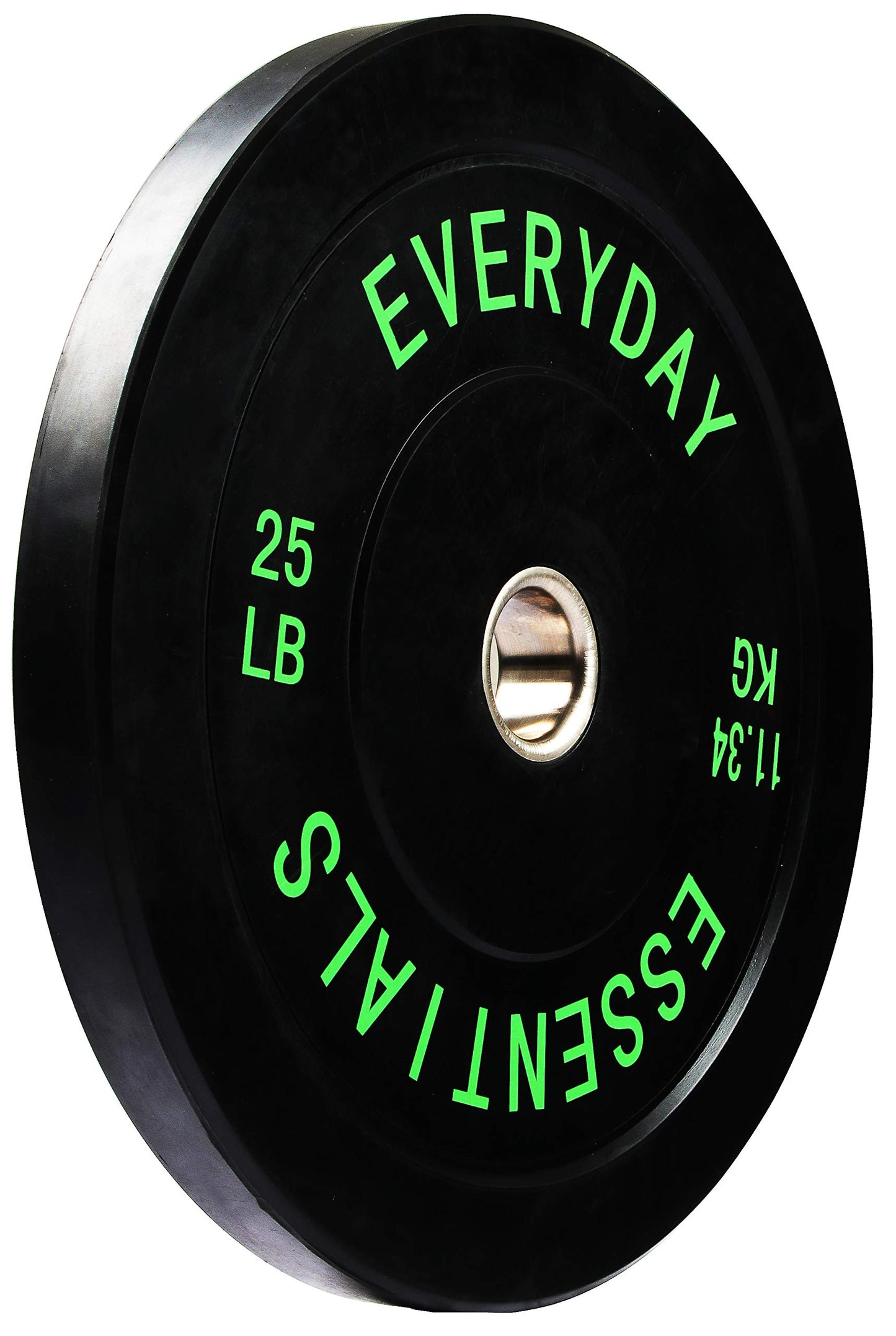 Signature Fitness 2" Olympic Bumper Plate Weight Plates with Steel Hub, 25LB, Single, Black