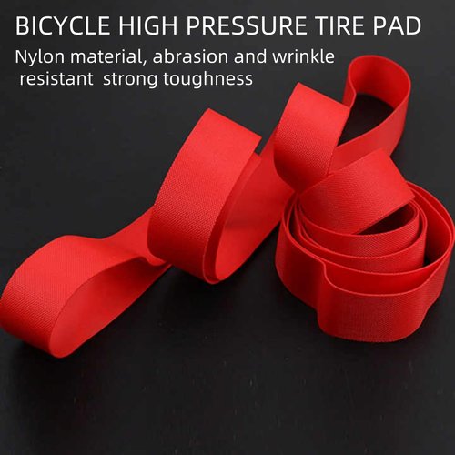 Bicycle Rim Liner Strip Tape, High-Strength Protection Tape Inner Tubes for Bike Wheels (Mountain Bike Tires, Red 26Inches 2 PCS)