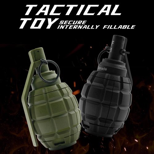 Zhongren CS Hand Grenades Toys Model Spring Powered Impact for Battle Games Tactcial Airsoft Paintball (F1-BK)