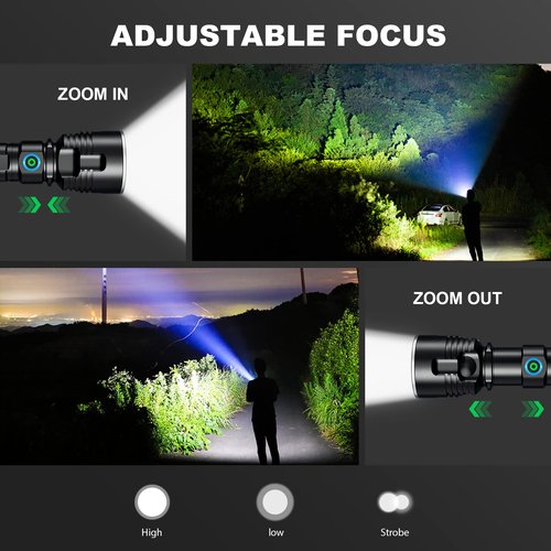 MILAOSHU Rechargeable Flashlights 990000 High Lumens - 2 Pack, 12 Hours Powerful LED Flash Light with Multiple Light Modes, Super Bright & IPX5 Waterproof Torch for Camping, Home, Emergencies
