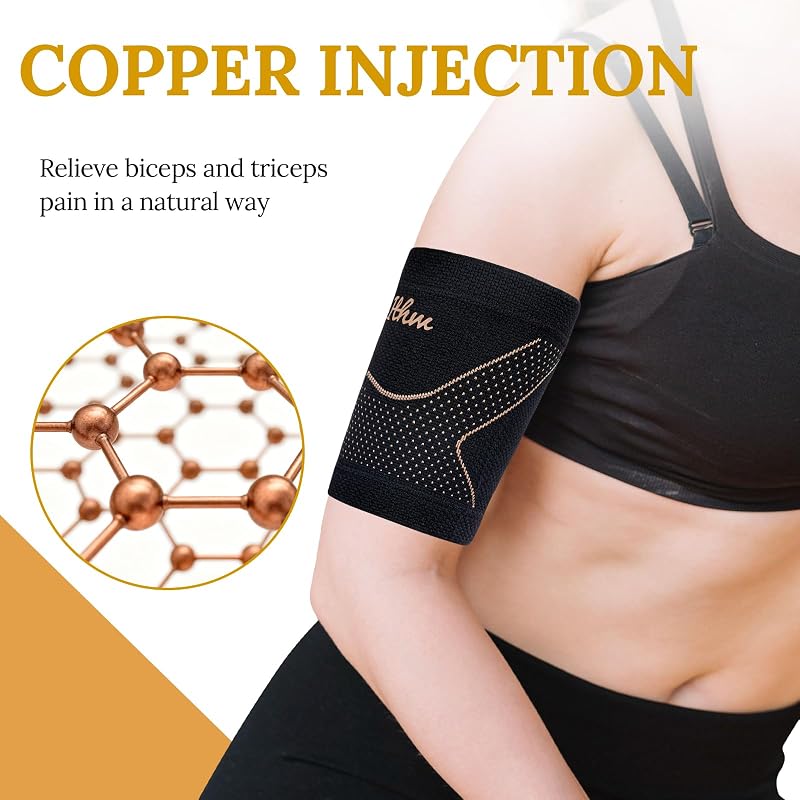 Copper-Large Upper Arm Tendonitis Brace – Bicep/Tricep Support Sleeve