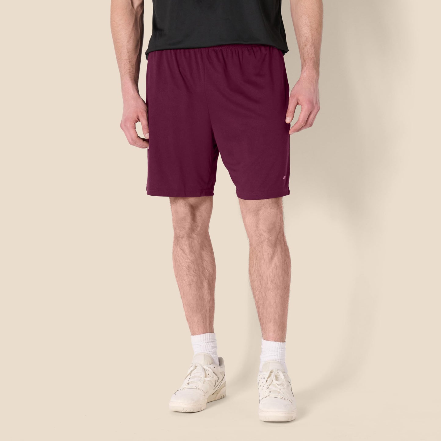 Amazon Essentials Men's Athletic Basketball Gym Shorts, Breathable Moisture Wicking Loose-Fit with Elastic Waist, Pack of 2, Burgundy/Navy, Medium
