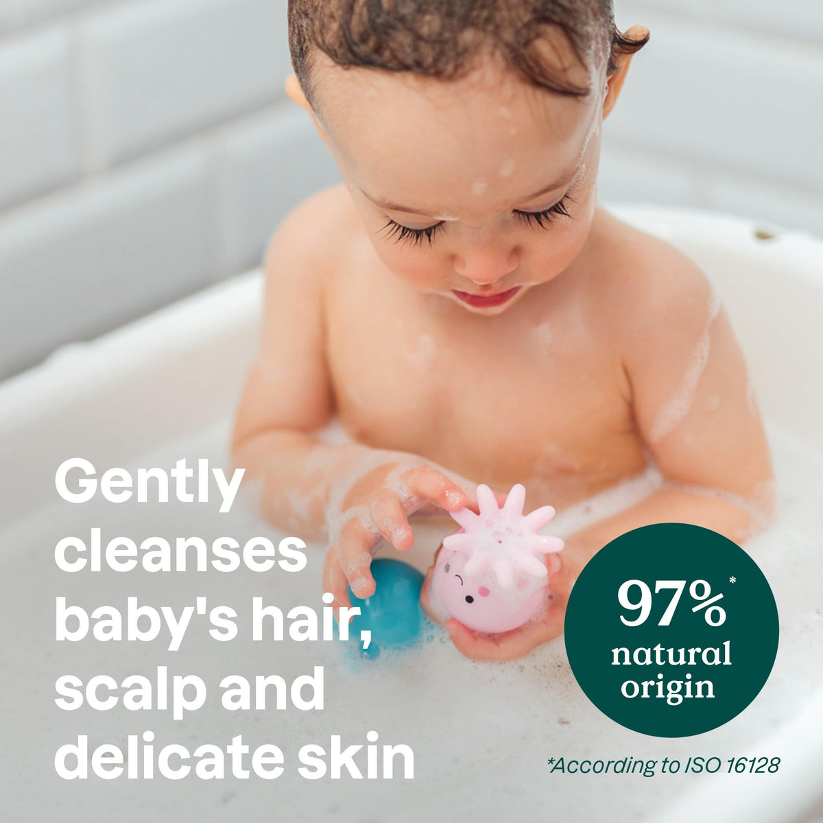 ATTITUDE Baby 2-in-1 Shampoo and Body Wash, EWG Verified, Plant- and Mineral-Based Ingredients, Vegan and Cruelty-Free Products for Sensitive Skin, Unscented, 16 Fl Oz