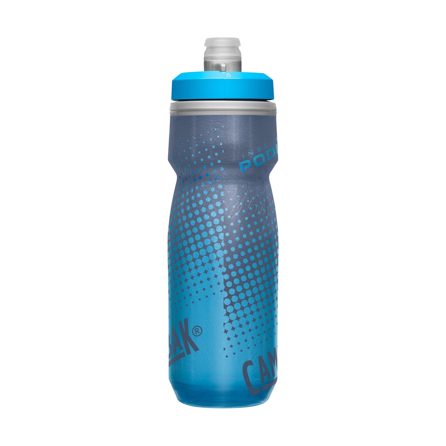 CamelBak Podium Chill Insulated Bike Squeeze Water Bottle, Cold Retention for Cycling, 21oz, Blue Dot