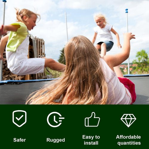 6pcs Trampoline Net Connection Rope, Nylon Black Cord Tie Down Rope for Trampoline Net Mat Practical String Accessory for Mountaineering Hiking Camping Other Outdoor Activities