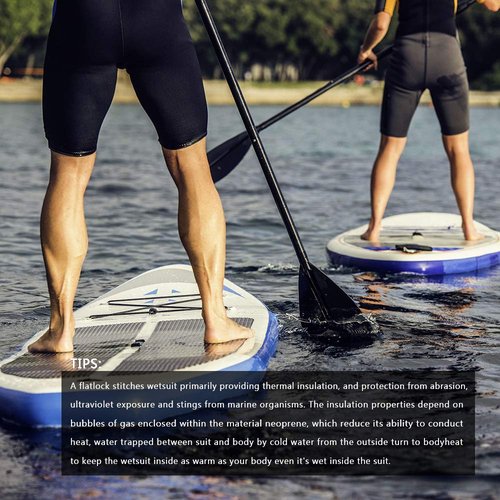Seaskin Mens 3mm Shorty Wetsuit, Full Body Diving Suit Front Zip Wetsuit for Diving Snorkeling Surfing Swimming Large