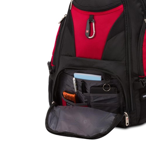SwissGear 1900 Scansmart TSA 17-Inch Laptop Backpack, Black/Red