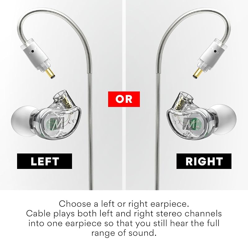 MEE Audio M6 Right Side Earbud with 15" Cable & 3.5 mm Plug (Variation: Right Ear)