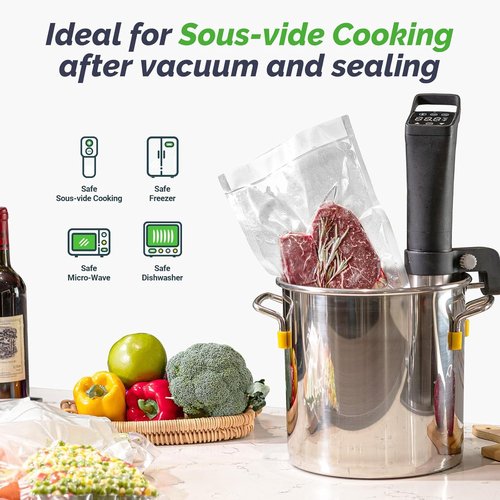 GERYON Vacuum Sealer Machine, Food Vacuum Sealer with Powerful Suction | Slim Design | Easy to Use | Led Indicator Lights for Sous Vide, Meal Prep, w/Starter Kits for Vacuum Seal Container