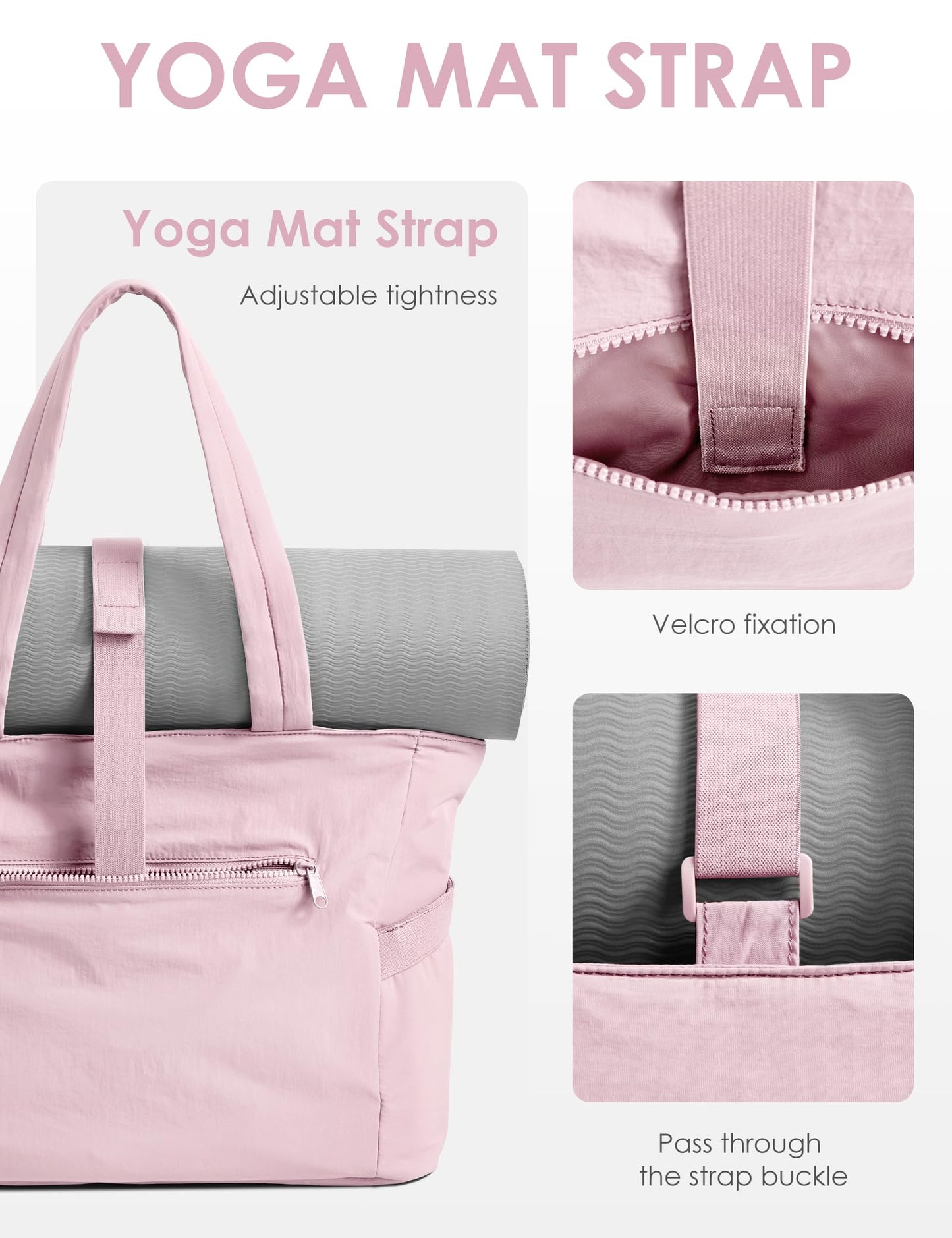 EASYSO Tote Bag for Women,Puffer Travel Tote Bags with Zipper, Quilted Handbag with Compartments for Travel Work Sport, Pink