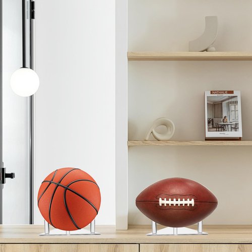 Telooco 2PCS Football Stand, Basketball Display Stand,Ball Stands Rack for Basketballs Football Volleyball Soccer Rugby Balls Displays