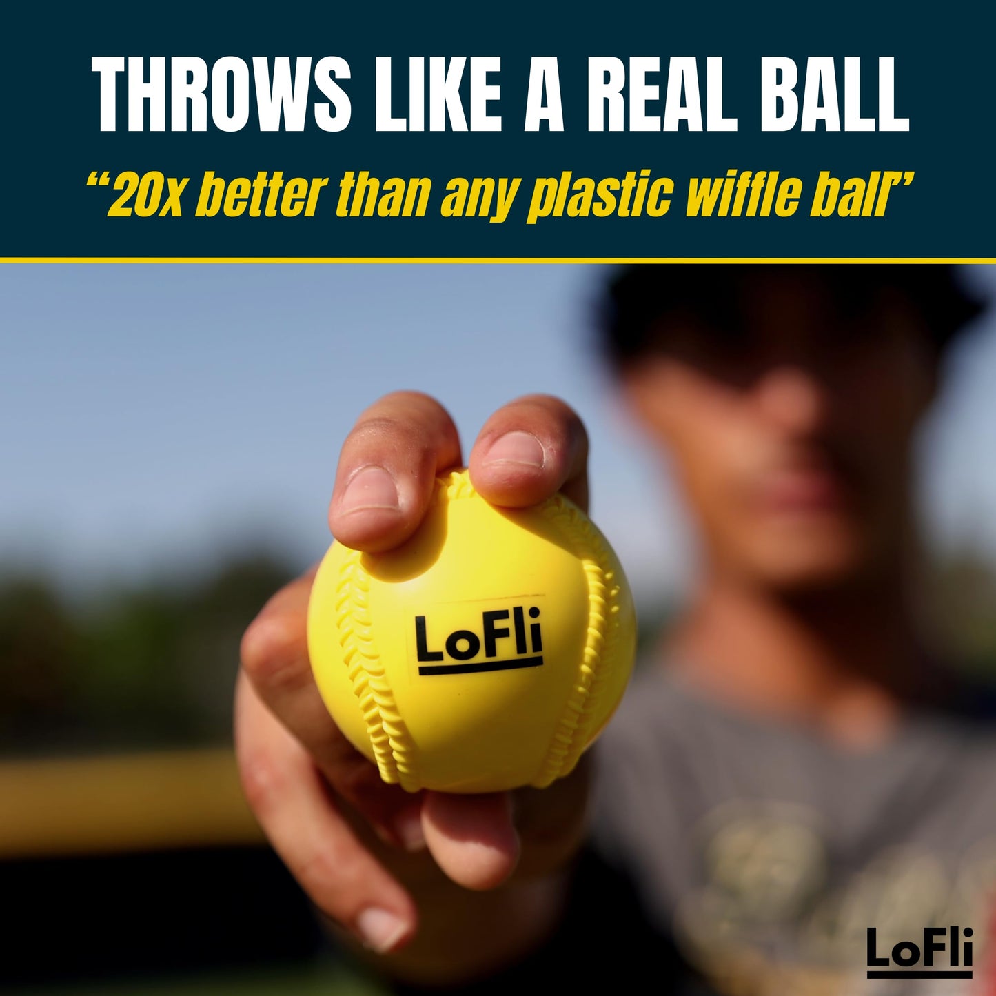 LoFli Practice Baseballs - Regulation Weight & Size, Reduced Flight - Safe Soft Training Balls for Backyard, Indoor & Small Space Use - Kids & Adults - 6 Balls