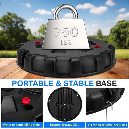 Tetherball Set, Portable Tetherball Ball and Rope, Heavy Duty Tether Balls and Rope Set with Pole & Base for Backyard Lawn Beach Dog, Adjustable Height Tetherball Equipment for Outdoor Family Fun Game