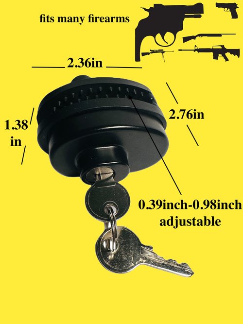 Lockforall Gun Trigger Lock with Keys, Keyed Alike Universal Trigger Gun Locks Easy-Carry 1 Key Lock for BB Gun, Rifles, Shotgun, Handgun, Pistol(Black*2)