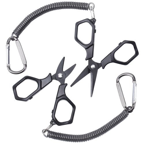 BB Hapeayou Fishing Scissors Braid Line Cutter with Coiled Lanyard for Freshwater/Saltwater(2 Pcs)