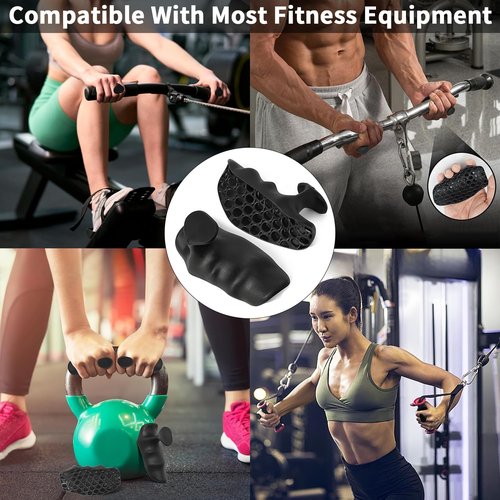 Weight Lifting Grips - Rubber Workout Gym Grips Fingerless Pads for Palm Protection, Ergonomics Workout Gym Gloves for Men Women Deadlifts, Rows, Exercise Bodybuilding