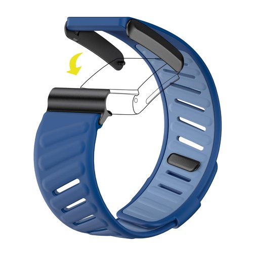DADO Comfort Durable Silicone Wristband Compatible with WHOOP 4.0 Band, Soft Silicone Sports Loop Strap for Men & Women, with U Shapped Connector (Blue)