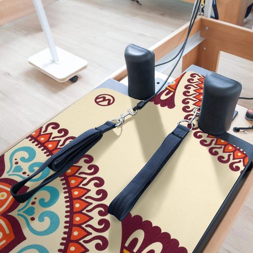 MicaYoung Pilates Reformer Mat Cover Non-slip for Pilates Reformer Workout 1mm/0.04" Thick with Carry Pouch, Beige