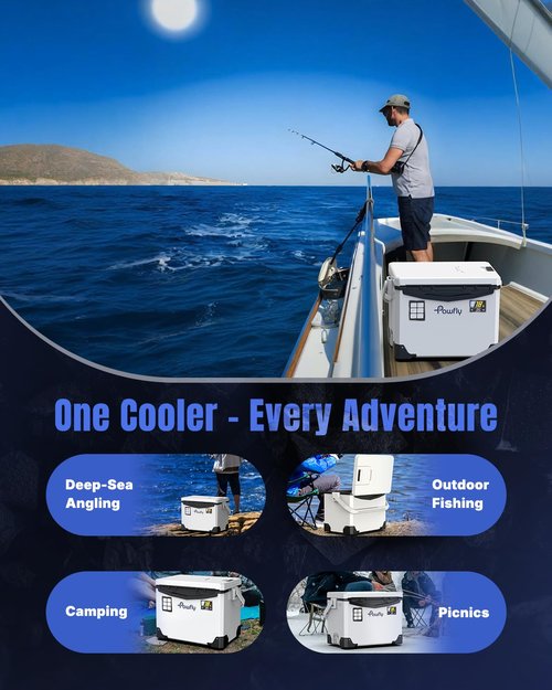 Pawfly Live Bait Cooler, 19 QT Leak-Proof Fishing Cooler with Rechargeable Aerator, Portable Fish Livewell for Boat, Insulated Minnow Bucket for Shrimp & Live Fish, Hard Cooler Box for Fishing