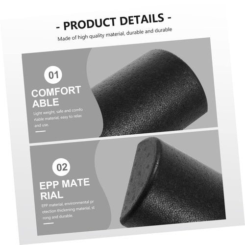 Toddmomy Yoga Column Legs Workouts Yoga Lower Back Half Foam Roller Muscle Back Roller Support Muscles Stick Gym Round Legs Pilates Fitness Equipment Black