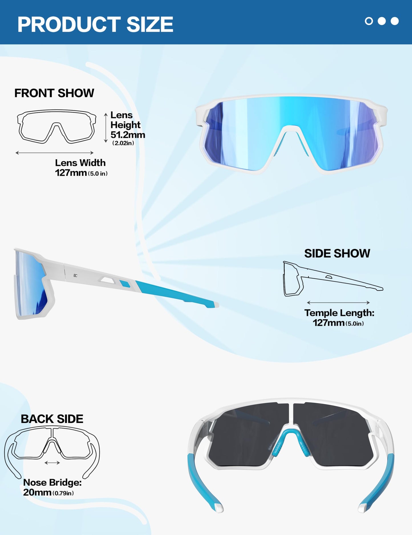 BIRCEN Polarized Baseball Sunglasses for Sports: TR90 Lightweight Running Sunglasses Cycling Glasses for Outdoor