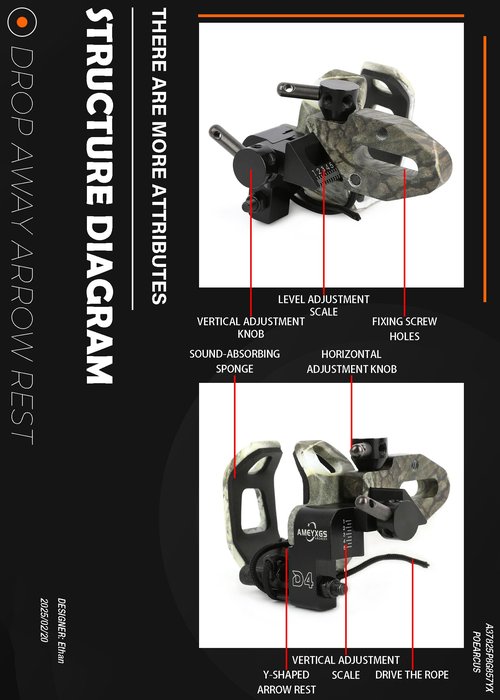 POEARCUS Drop Away Arrow Rest - Arrow Rest with Felt for Compound Bow Hunting, Limb Driven not Hurt Feathers Maintain The Smoothness of Arrows, Adjustable Right Hand Compound Bow Arrow Rest (Camo)