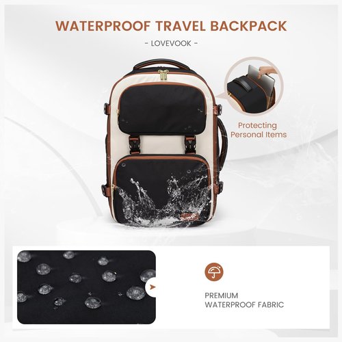 LOVEVOOK Travel Backpack for Women Men, TSA Carry on Backpack Flight Approved 40L Fits 17 Inch Laptop, Waterproof Personal Item Travel Bag Business Weekender Daypack with Detachable Crossbody Bag