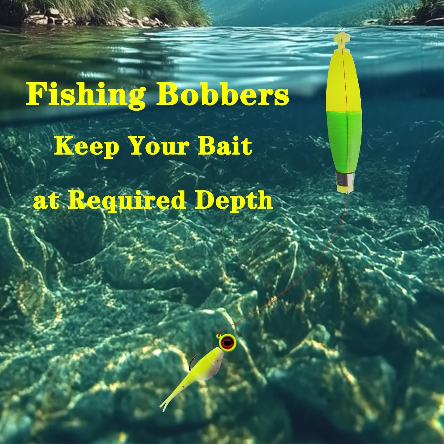Bombite Weighted Bobbers for Fishing Floats EVA Foam Snap-on Fishing Bobbers for Crappie Bluegill Panfish Trout Catfish Bass 10 Packs 2.5in
