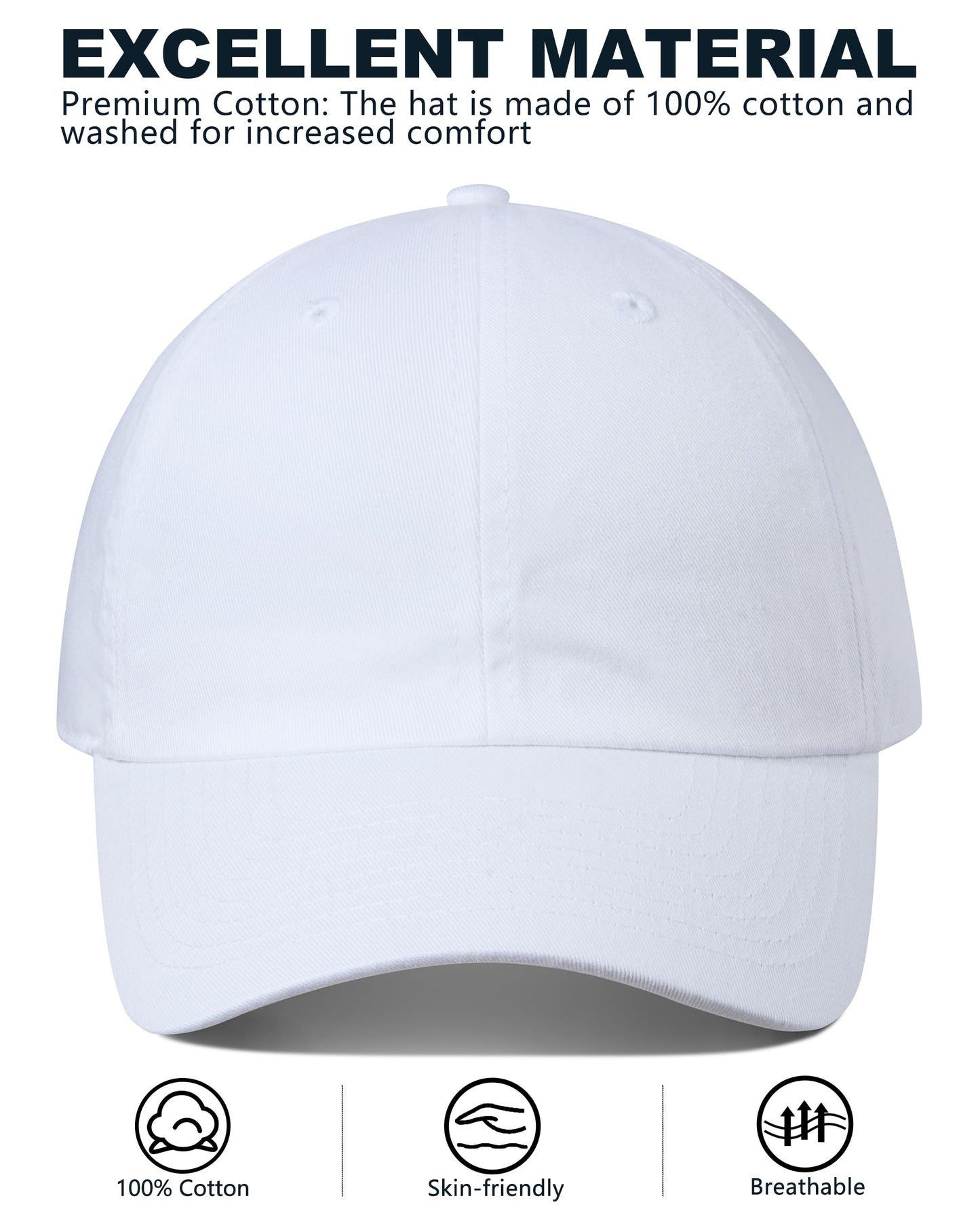 GADIEMKENSD Blank Baseball Cap Washed Cotton Hat for Women Men Unconstructed Soft Basic Hat Unisex Custom Items Plain Caps Dad Hats for Outdoor Sports Golf Running Hiking White