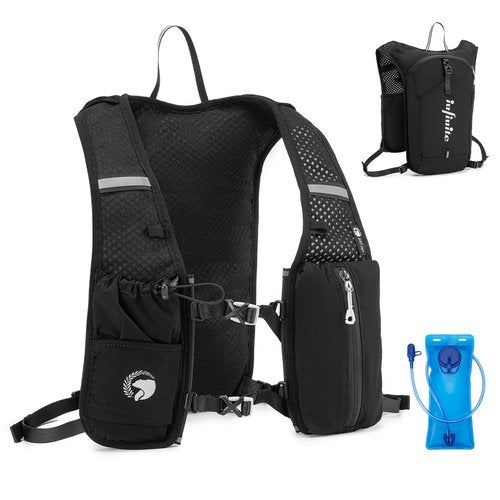 COSCOOA Lightweight Running Vest for Women Men, Adjustable Chest Straps Running Hydration Vest with 1.5L Water Bladder for Hiking Trail Running Cycling Race Marathon