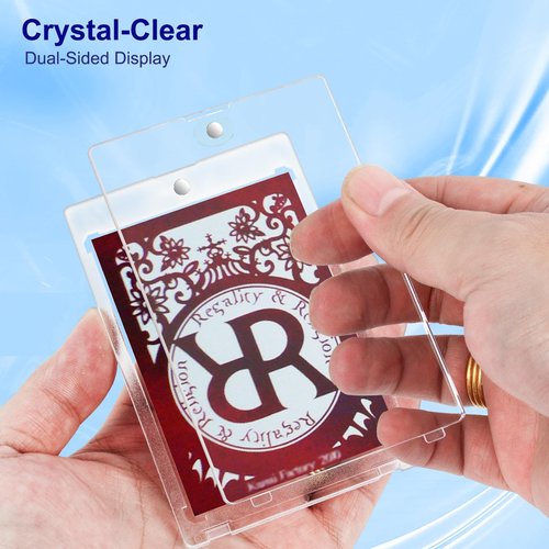 Magnetic Card Holder for Trading Cards - 10 Pack, 35pt One Touch Card Protectors Hard Plastic, Clear Card Sleeves Display Case for Game, Baseball Sports Cards