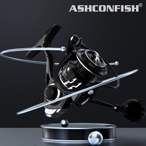 Ashconfish AK Spinning Reel -Ultra-Strong Metal Body, Over 25lbs Drag, Anti-Reverse Bearings, 8+1 Double-Shielded Stainless-Steel BB Design for Saltwater & Freshwater Fishing (3000)