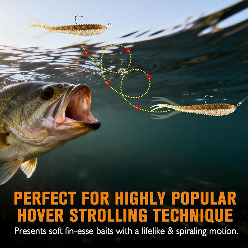 Hover Rig Jig Heads 15pcs Fishing Kit 1/16oz-1/4oz, 3/0