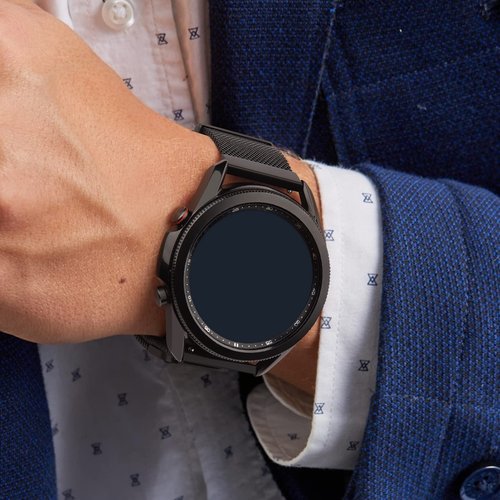 Meliya Metal Band for Amazfit Bip 6/Bip 5/GTR 4/GTR 3 Pro/3/2/2e/47mm/Balance Watch Band Women Men, 22mm Stainless Steel Metal Loop Replacement Straps for Garmin Venu 3/2/Vivoactive 4 (Black)