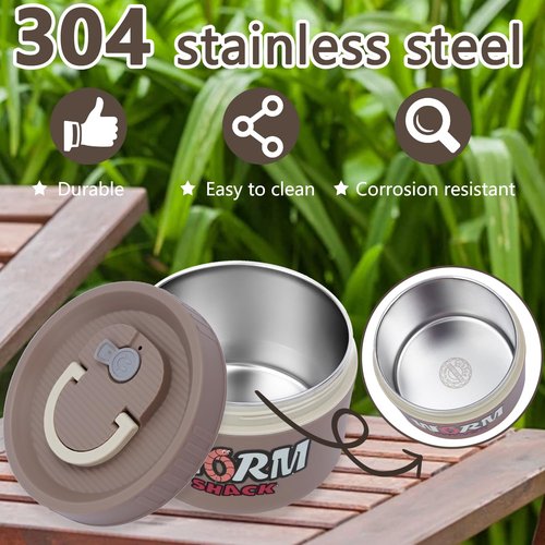 VKVXCLON 2Pcs Live Bait Storage,Fishing Bait Container, Stainless Steel Worm Storage Box, Nightcrawler Box, Bait Tank, Compact and Durable,Small and Portable, Keeps Bait Fresh and Alive (Khaki)