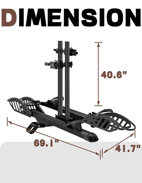 Young Electric E-Bike Rack Hitch Mount Platform Style for Cars Trucks SUVs Minivans RV, fits E-Bike with Up to 5-inch Fat Tire Carrier Rack 200 lbs Capacity